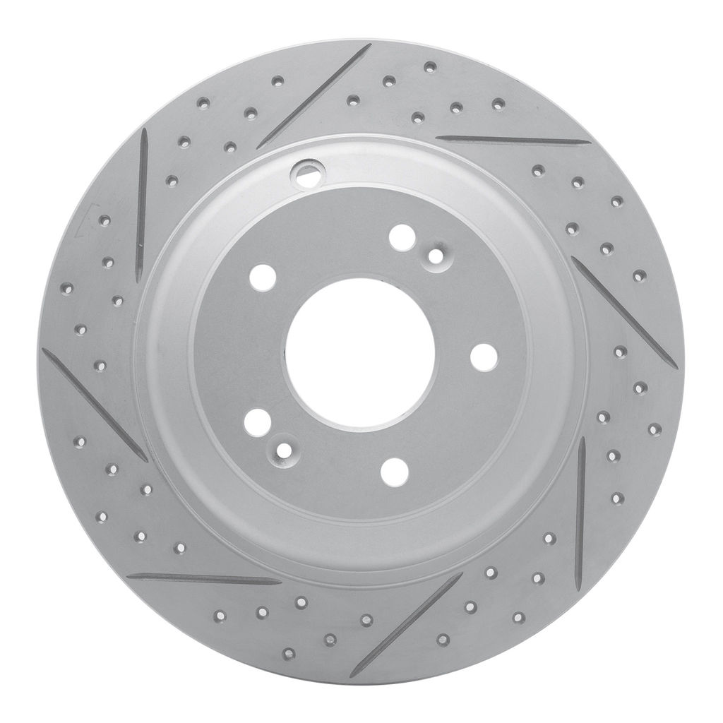 Dynamic Friction 830-03033L - Geoperformance Coated Drilled and Slotted Brake Rotor