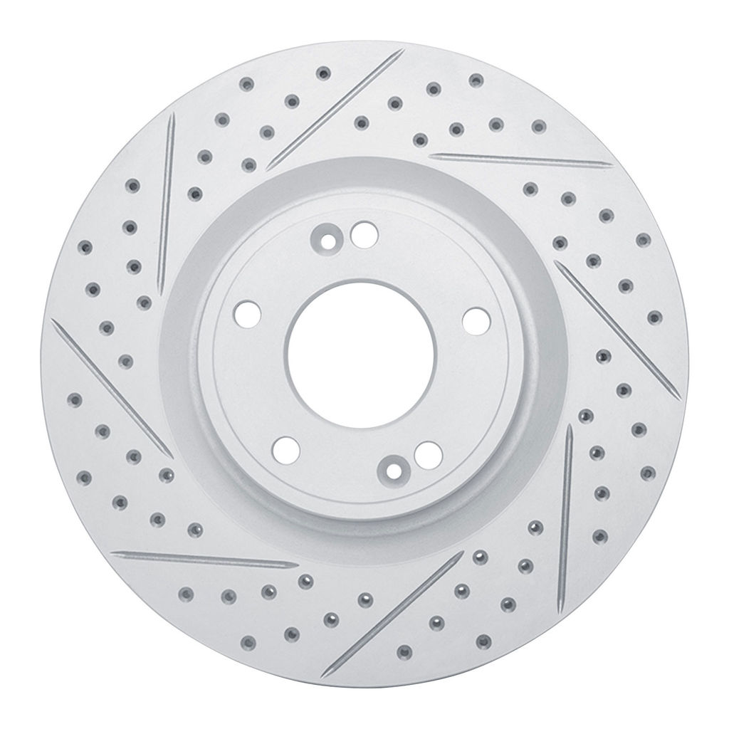 Dynamic Friction 830-03034L - Geoperformance Coated Drilled and Slotted Brake Rotor