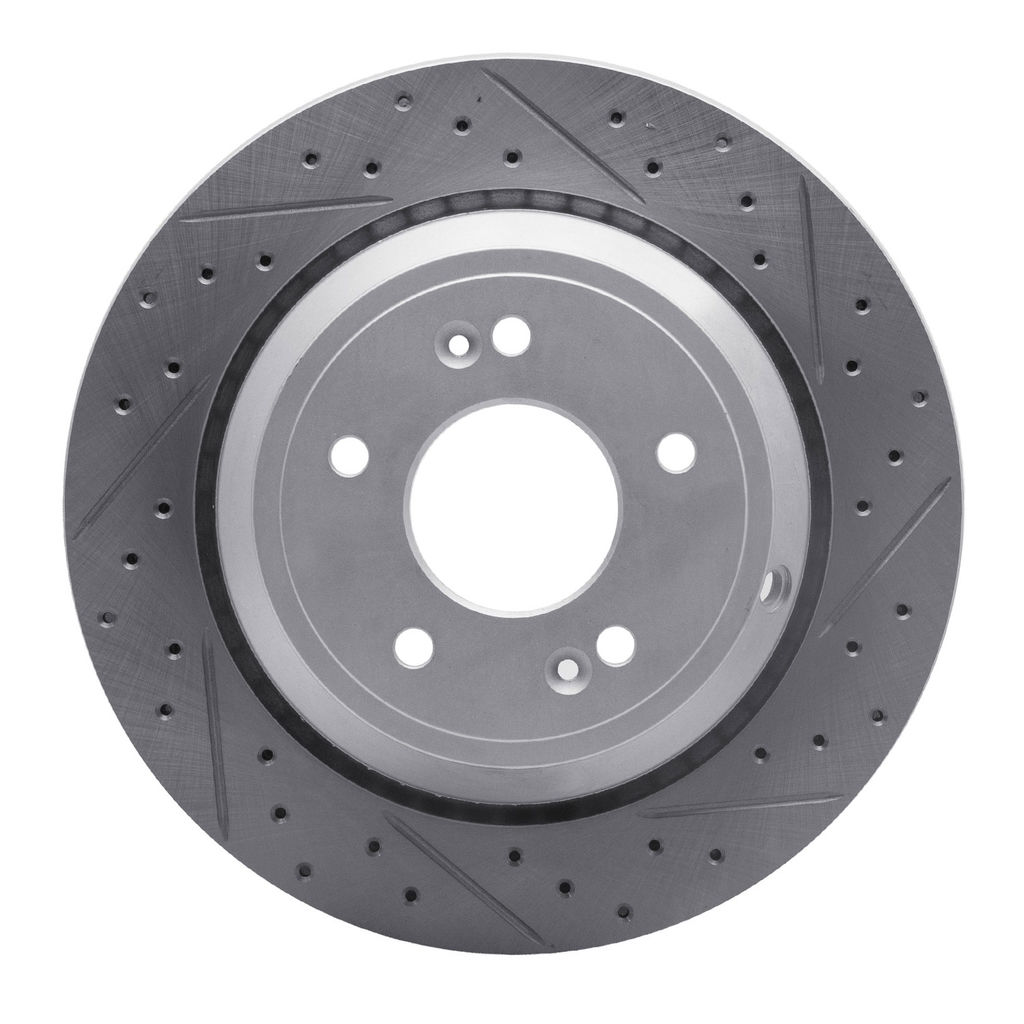 Dynamic Friction 830-03035L - Geoperformance Coated Drilled and Slotted Brake Rotor