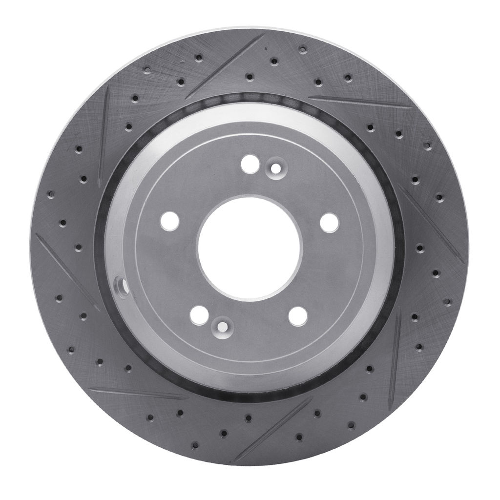 Dynamic Friction 830-03035R - Geoperformance Coated Drilled and Slotted Brake Rotor