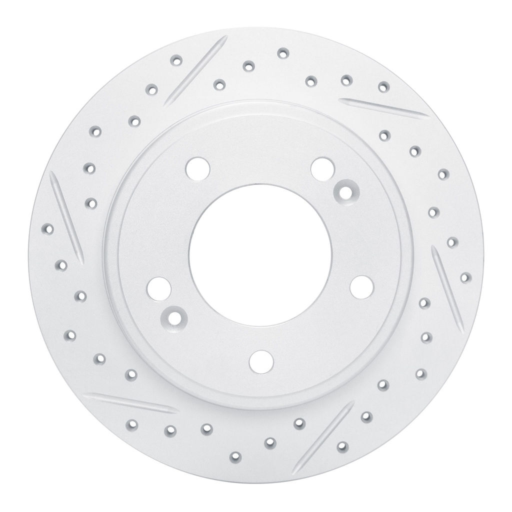Dynamic Friction 830-03037L - Geoperformance Coated Drilled and Slotted Brake Rotor
