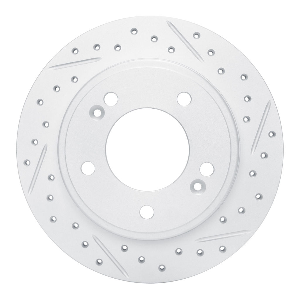 Dynamic Friction 830-03037R - Geoperformance Coated Drilled and Slotted Brake Rotor