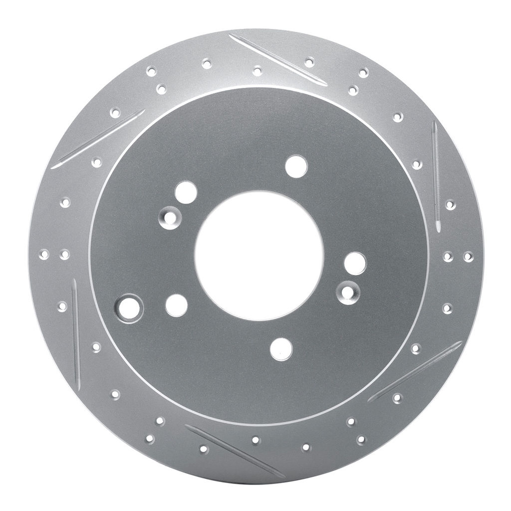 Dynamic Friction 830-03044R - Geoperformance Coated Drilled and Slotted Brake Rotor