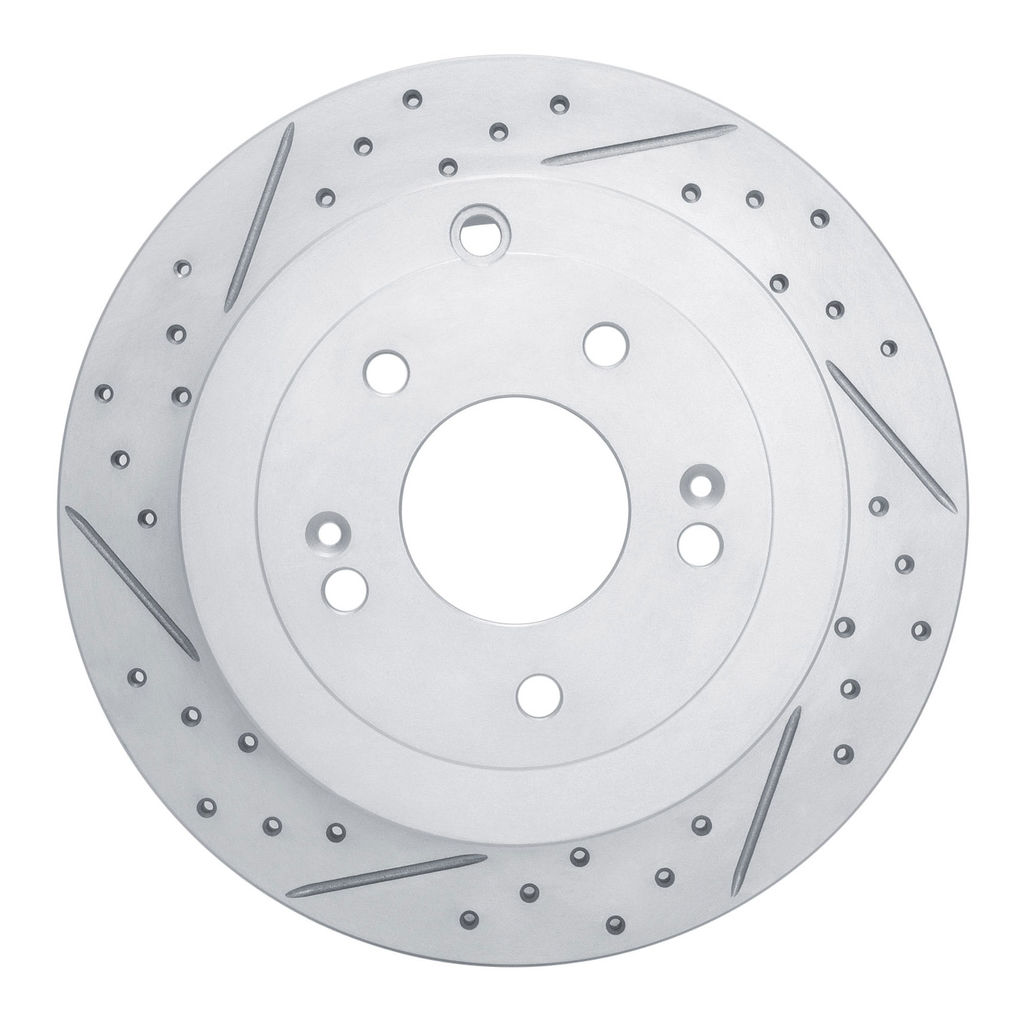 Dynamic Friction 830-03046L - Geoperformance Coated Drilled and Slotted Brake Rotor