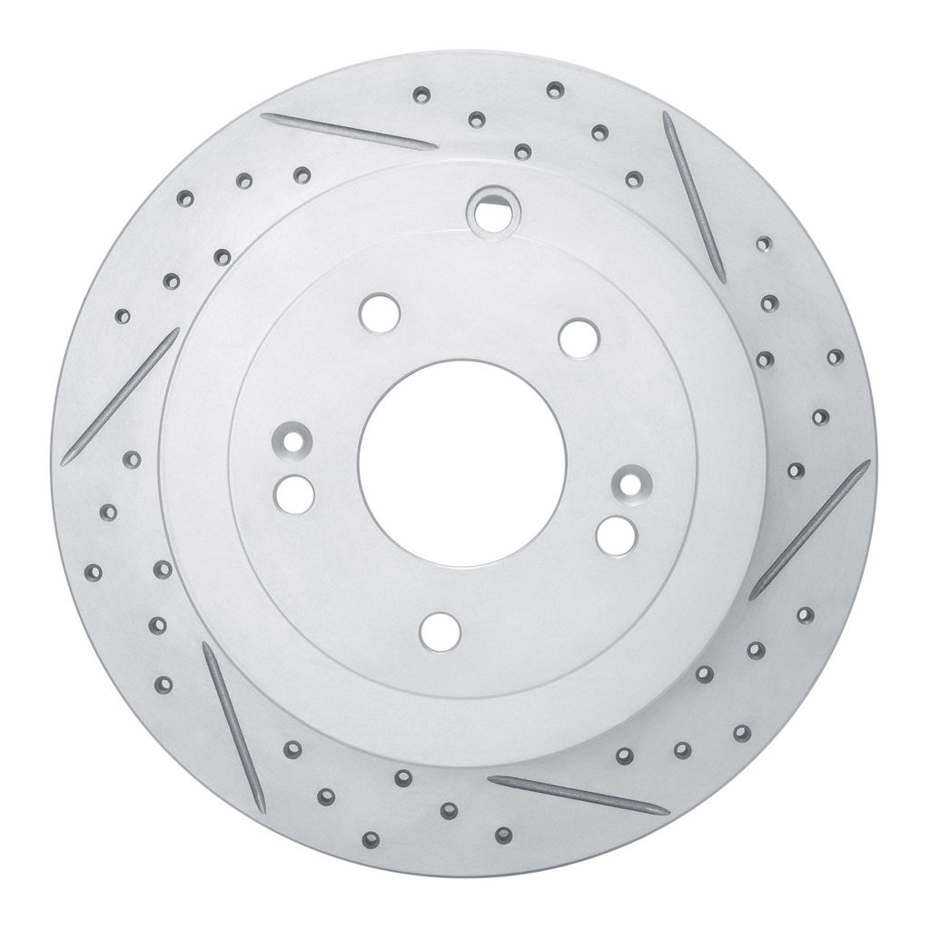Dynamic Friction 830-03046R - Geoperformance Coated Drilled and Slotted Brake Rotor