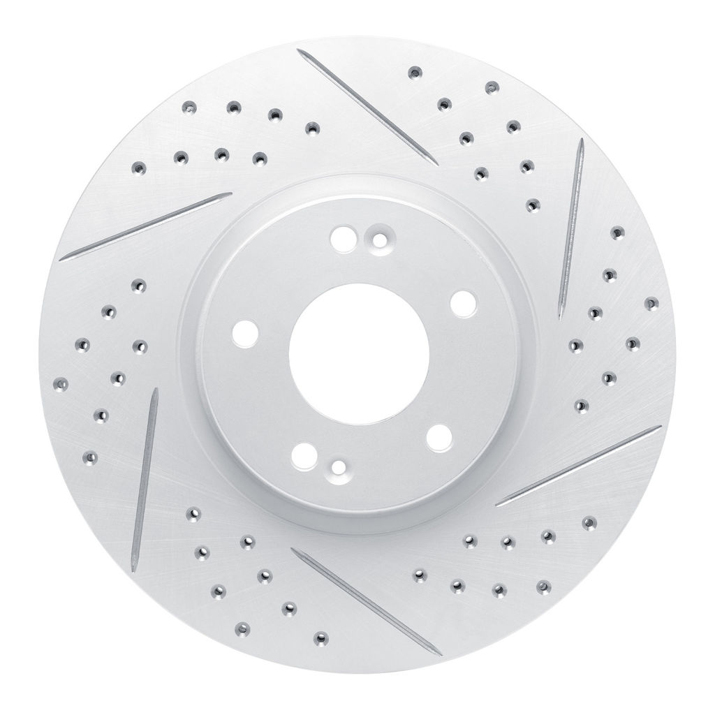 Dynamic Friction 830-03047R - Geoperformance Coated Drilled and Slotted Brake Rotor