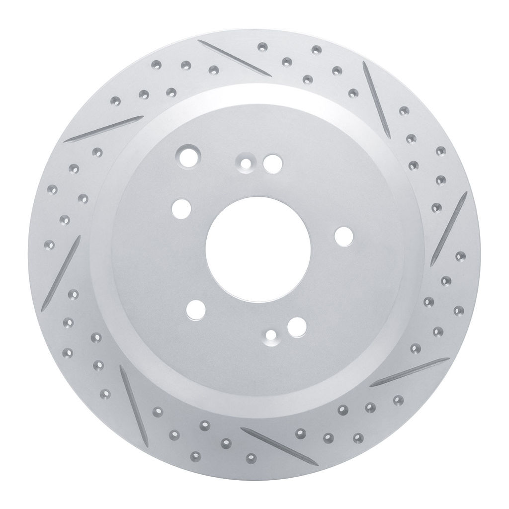 Dynamic Friction 830-03048R - Geoperformance Coated Drilled and Slotted Brake Rotor