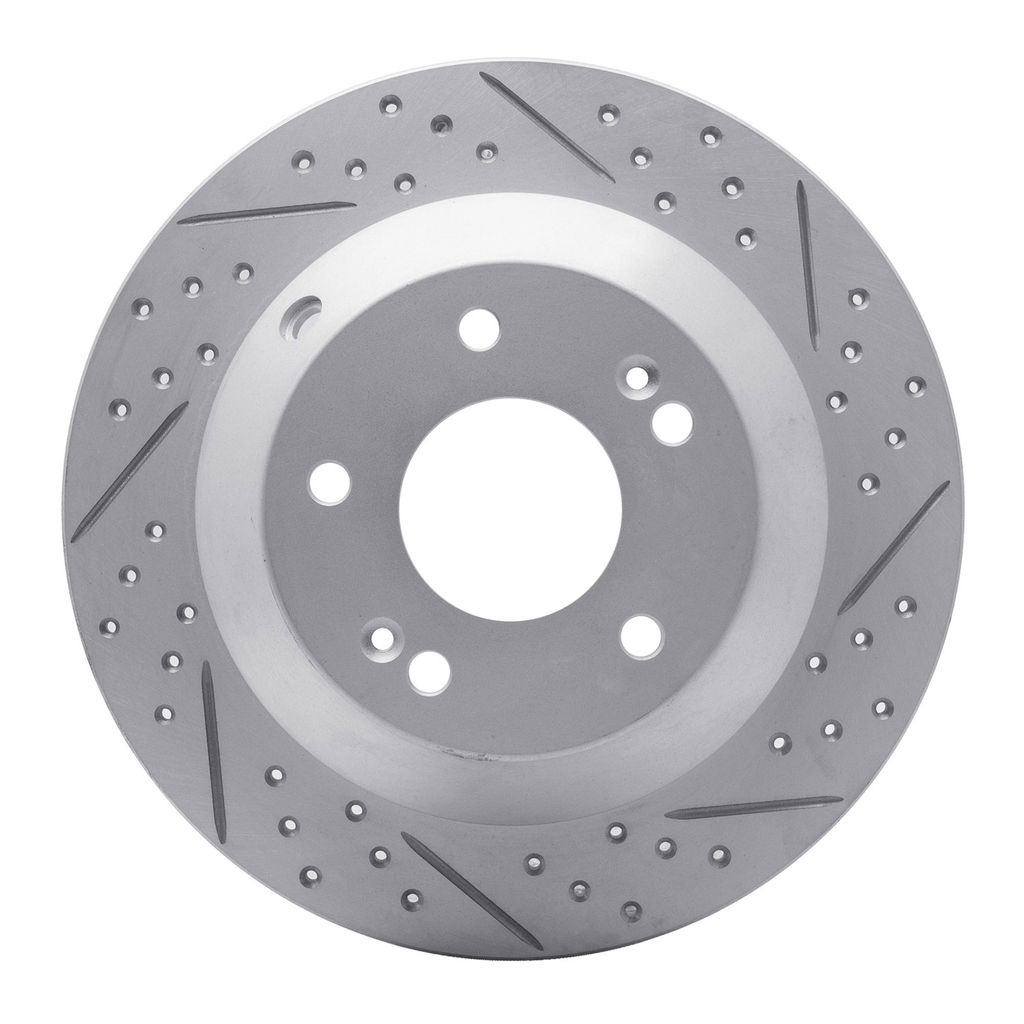 Dynamic Friction 830-03050L - Geoperformance Coated Drilled and Slotted Brake Rotor