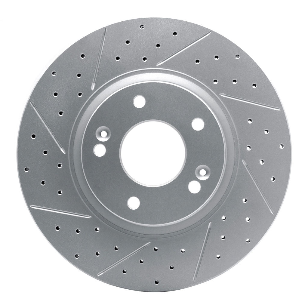 Dynamic Friction 830-03051L - Geoperformance Coated Drilled and Slotted Brake Rotor