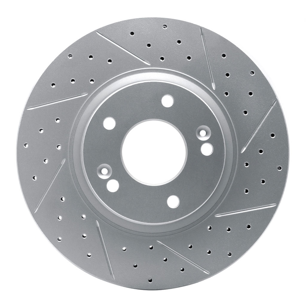 Dynamic Friction 830-03051R - Geoperformance Coated Drilled and Slotted Brake Rotor