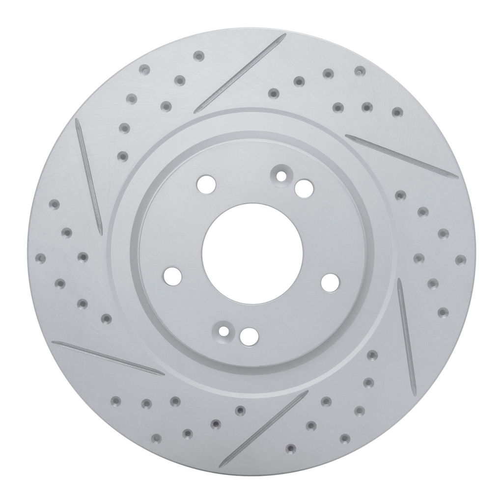 Dynamic Friction 830-03053L - Geoperformance Coated Drilled and Slotted Brake Rotor