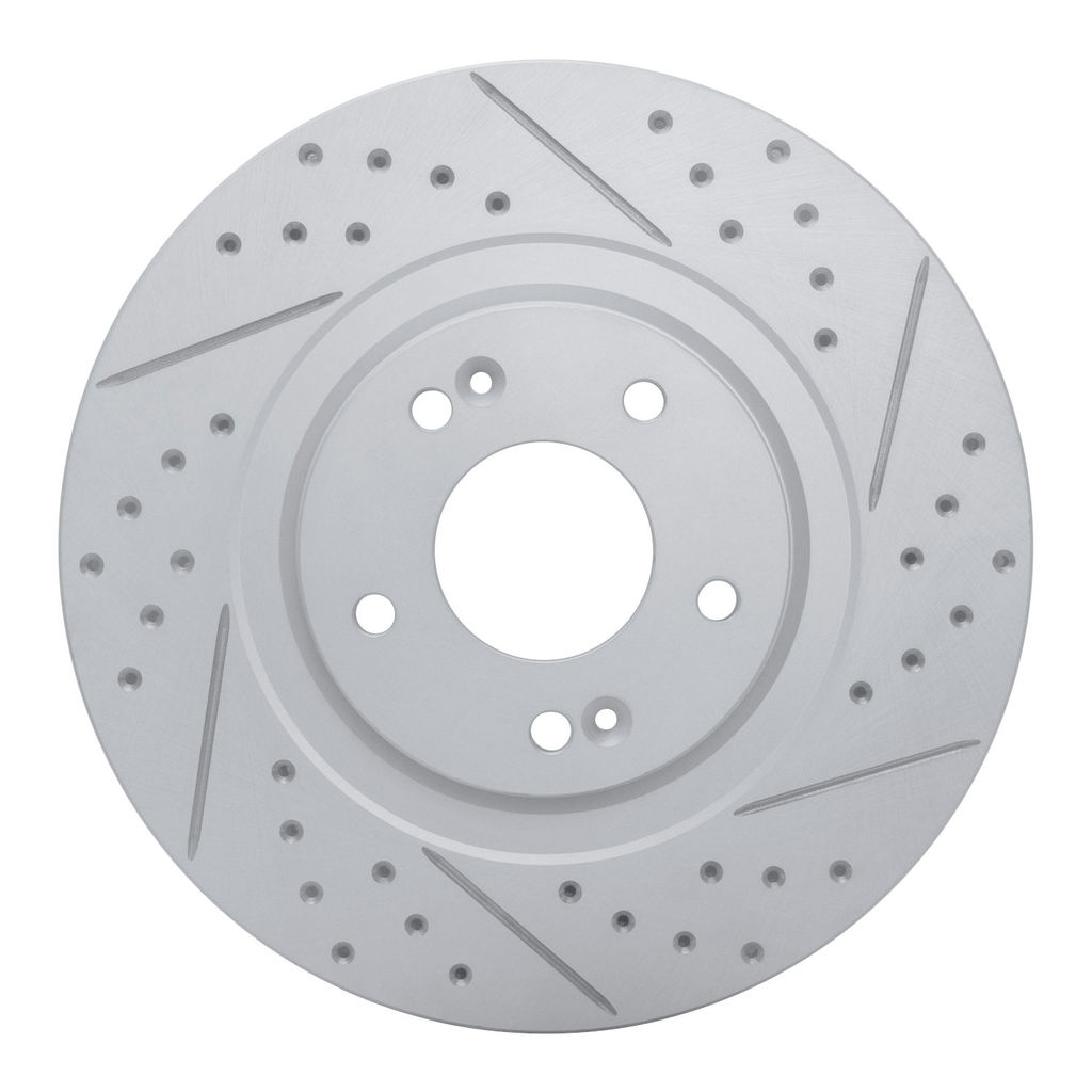 Dynamic Friction 830-03053R - Geoperformance Coated Drilled and Slotted Brake Rotor