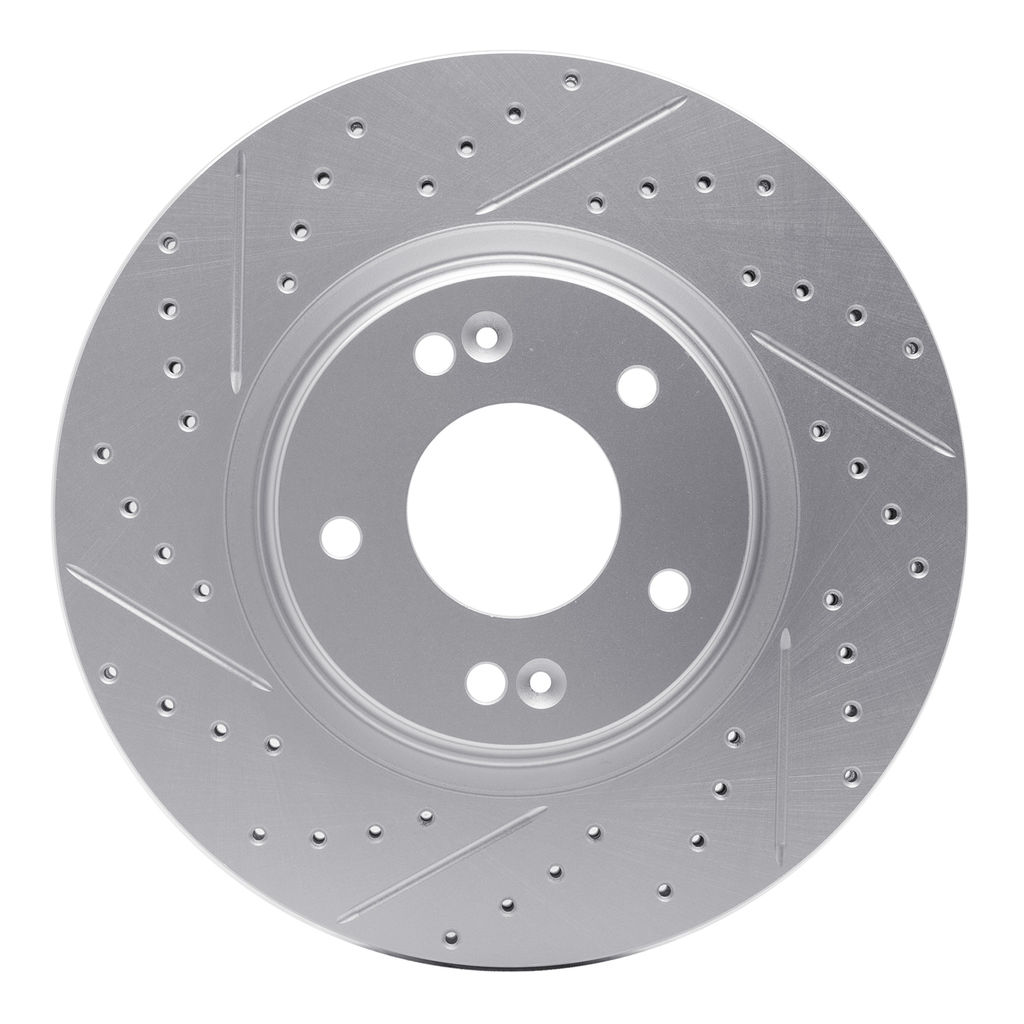 Dynamic Friction 830-03054R - Geoperformance Coated Drilled and Slotted Brake Rotor