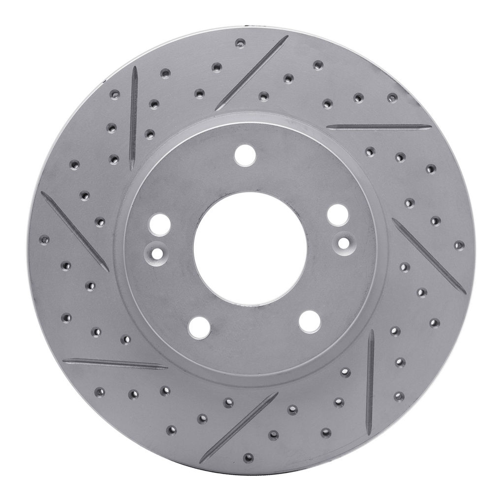 Dynamic Friction 830-03055L - Geoperformance Coated Drilled and Slotted Brake Rotor