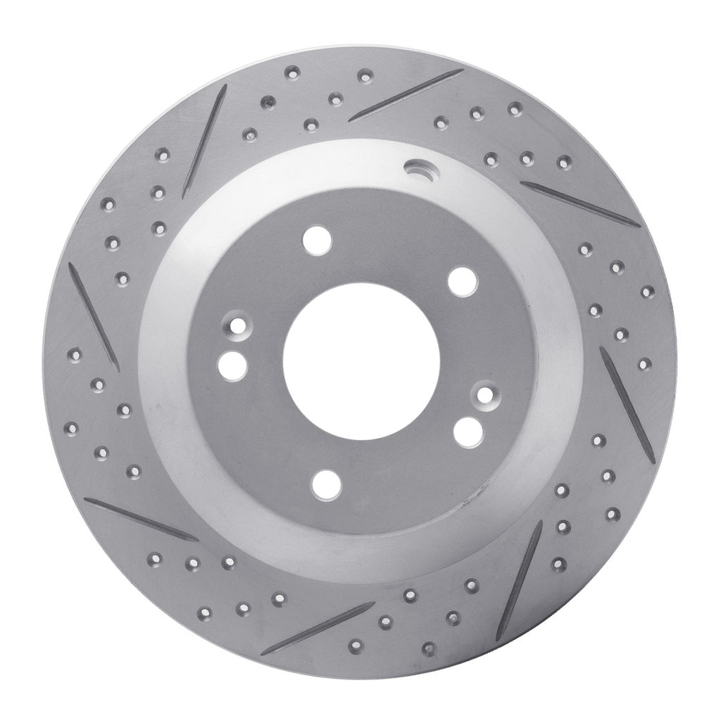 Dynamic Friction 830-03059R - Geoperformance Coated Drilled and Slotted Brake Rotor