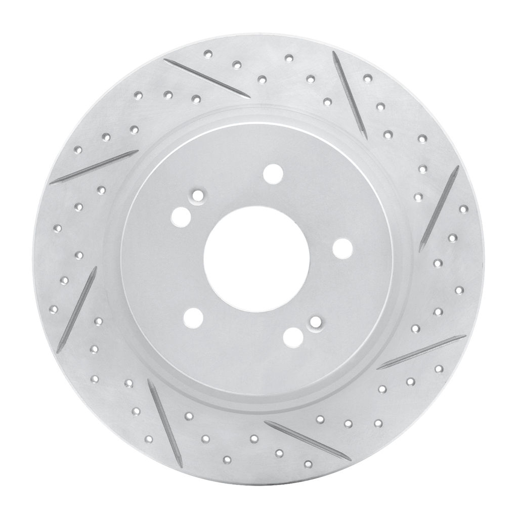 Dynamic Friction 830-03060R - Geoperformance Coated Drilled and Slotted Brake Rotor
