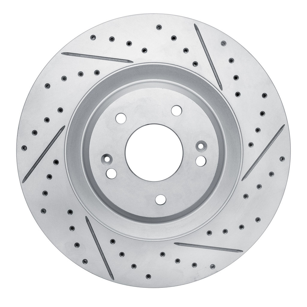 Dynamic Friction 830-03061R - Geoperformance Coated Drilled and Slotted Brake Rotor