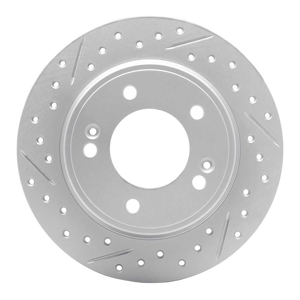Dynamic Friction 830-21034L - Geoperformance Coated Drilled and Slotted Brake Rotor