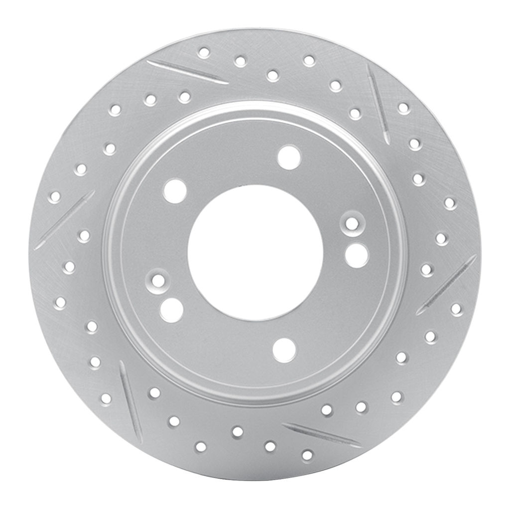 Dynamic Friction 830-21034R - Geoperformance Coated Drilled and Slotted Brake Rotor