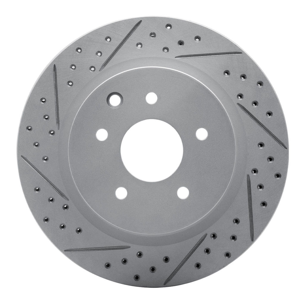 Dynamic Friction 830-67055L - Geoperformance Coated Drilled and Slotted Brake Rotor