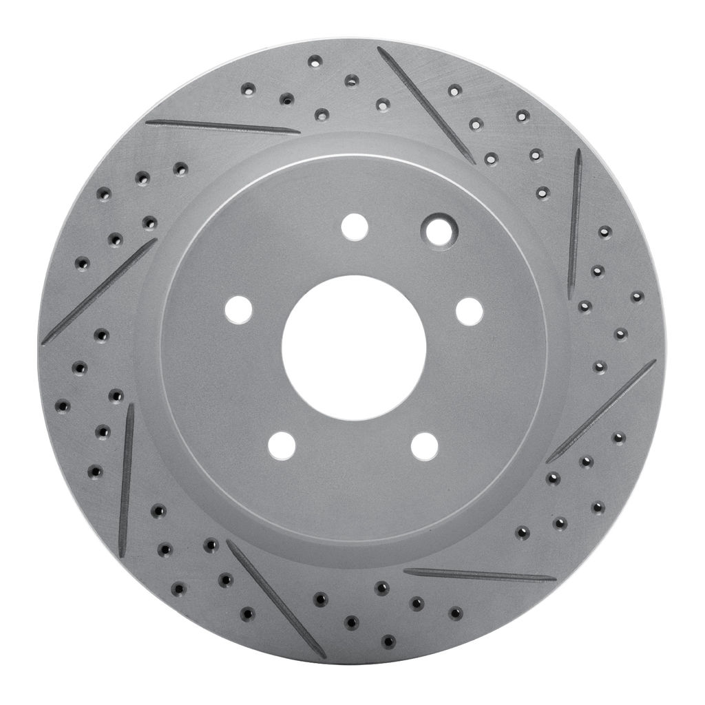 Dynamic Friction 830-67055R - Geoperformance Coated Drilled and Slotted Brake Rotor