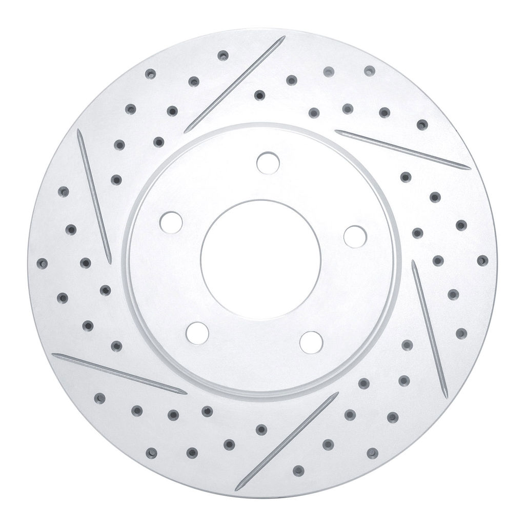 Dynamic Friction 830-20010L - Geoperformance Coated Drilled and Slotted Brake Rotor