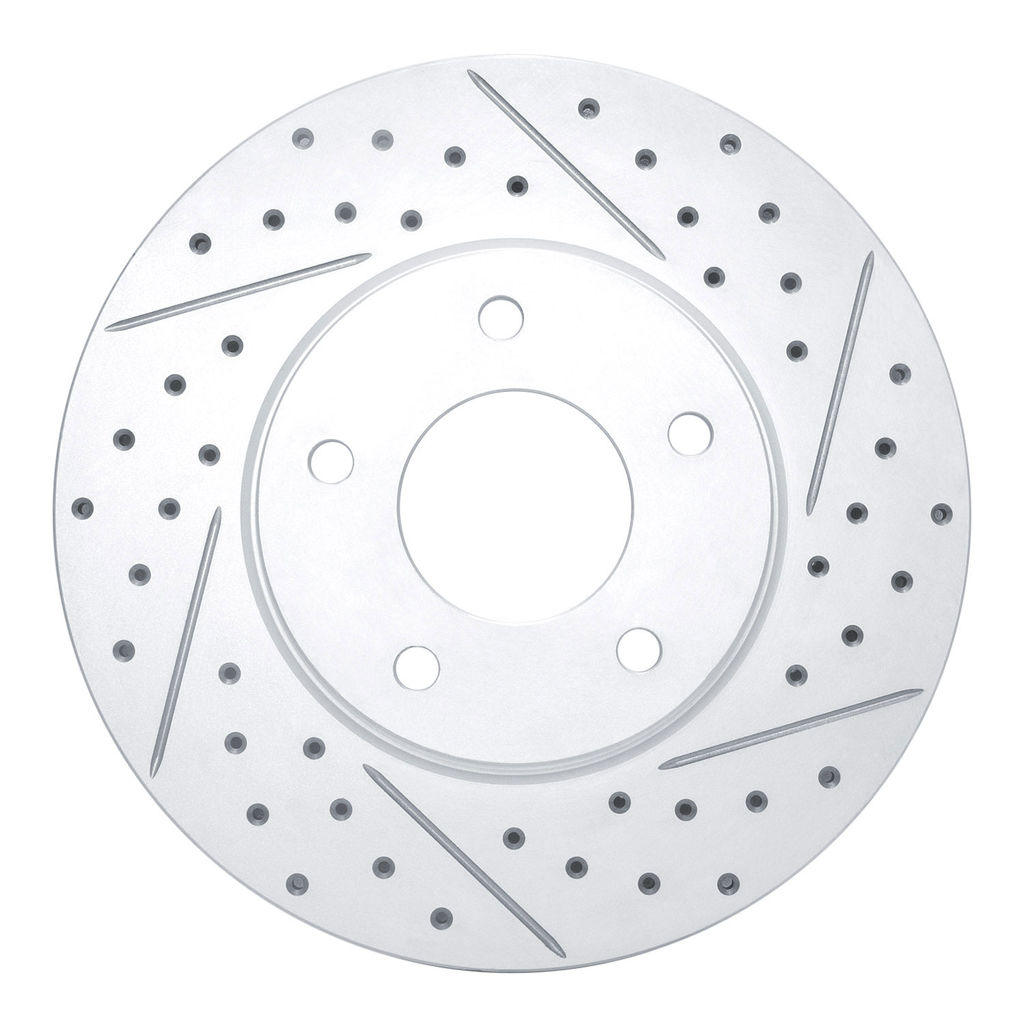 Dynamic Friction 830-20010R - Geoperformance Coated Drilled and Slotted Brake Rotor