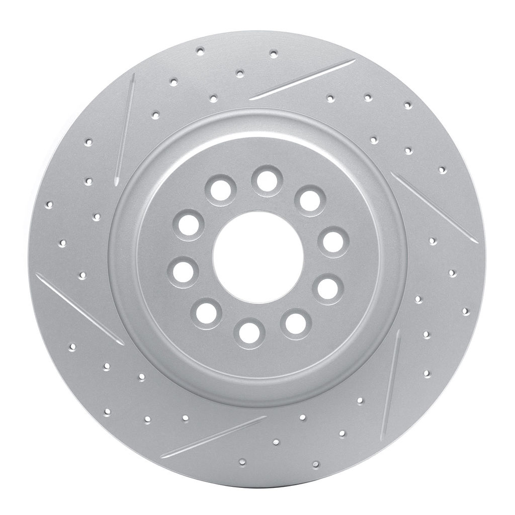 Dynamic Friction 830-20015L - Geoperformance Coated Drilled and Slotted Brake Rotor