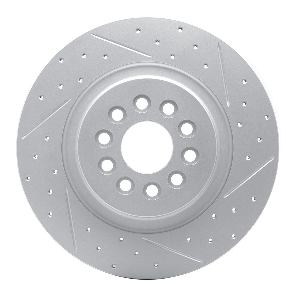 Dynamic Friction 830-20015R - Geoperformance Coated Drilled and Slotted Brake Rotor