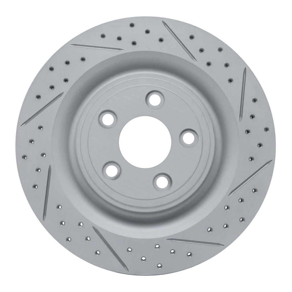 Dynamic Friction 830-20018R - Geoperformance Coated Drilled and Slotted Brake Rotor