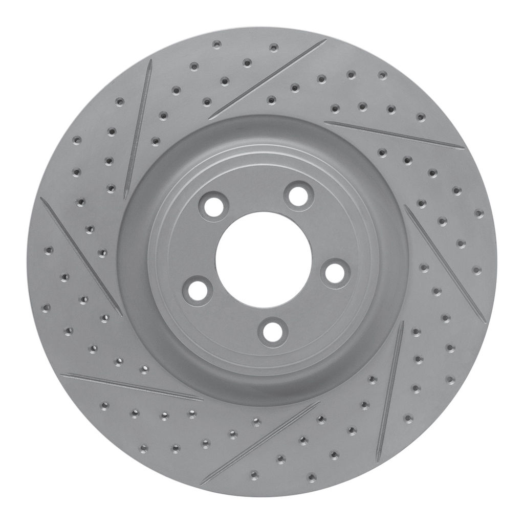 Dynamic Friction 830-20020L - Geoperformance Coated Drilled and Slotted Brake Rotor