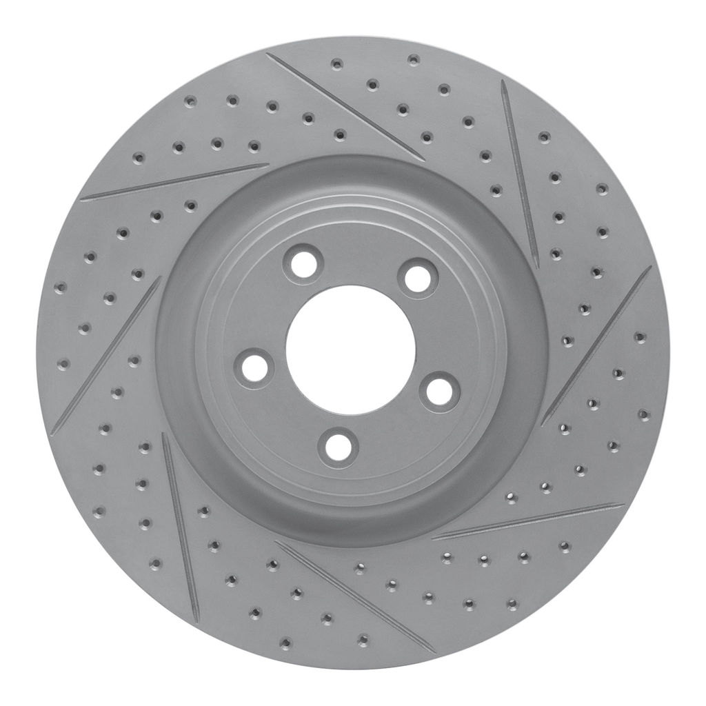 Dynamic Friction 830-20020R - Geoperformance Coated Drilled and Slotted Brake Rotor