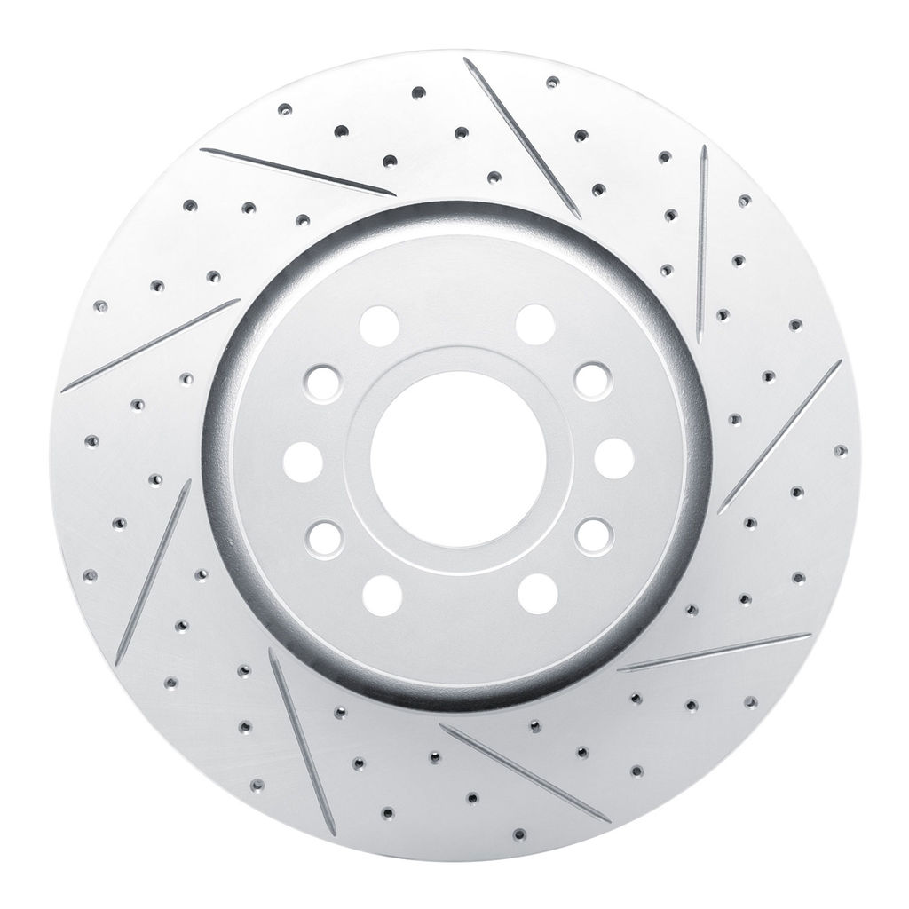 Dynamic Friction 830-40125R - Geoperformance Coated Drilled and Slotted Brake Rotor