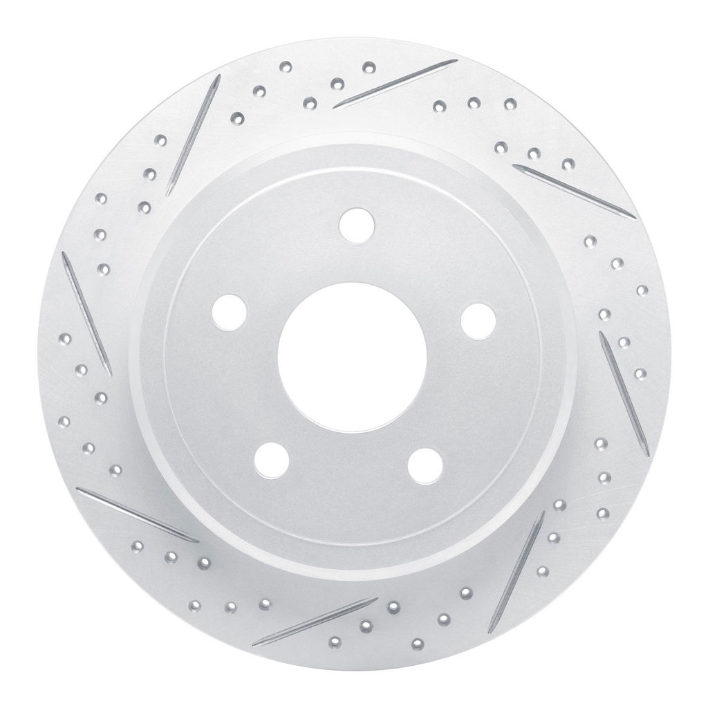 Dynamic Friction 830-42001L - Geoperformance Coated Drilled and Slotted Brake Rotor