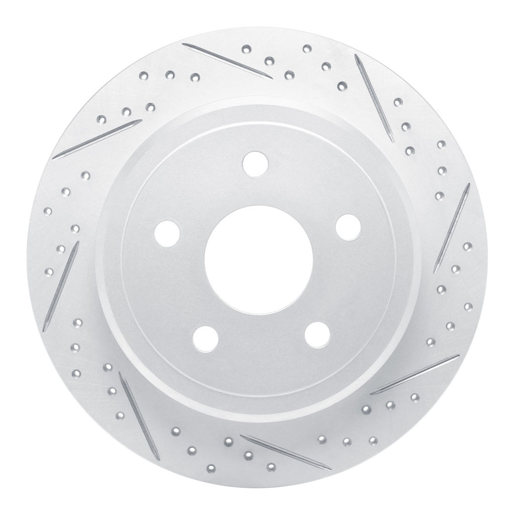 Dynamic Friction 830-42001R - Geoperformance Coated Drilled and Slotted Brake Rotor