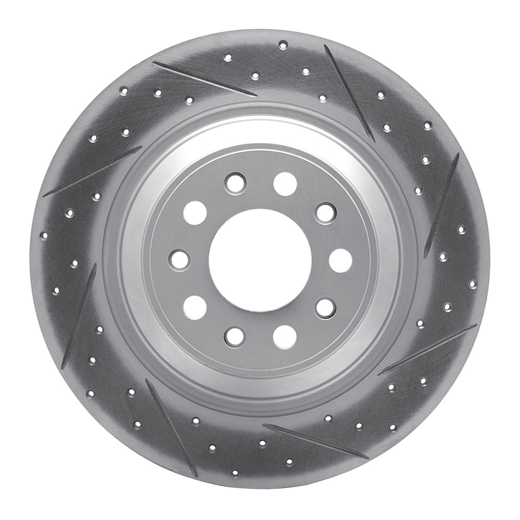 Dynamic Friction 830-42010R - Geoperformance Coated Drilled and Slotted Brake Rotor