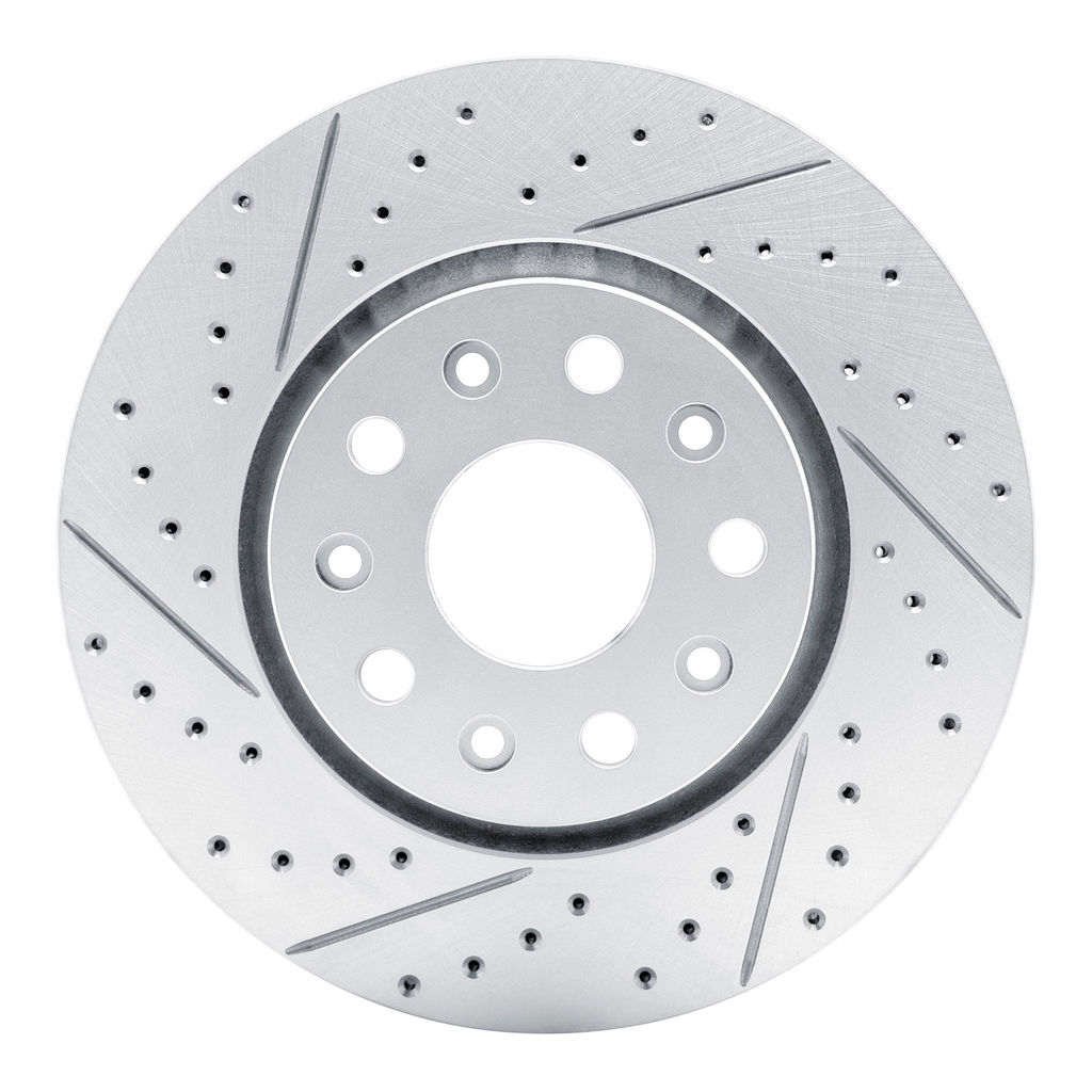Dynamic Friction 830-42038L - Geoperformance Coated Drilled and Slotted Brake Rotor