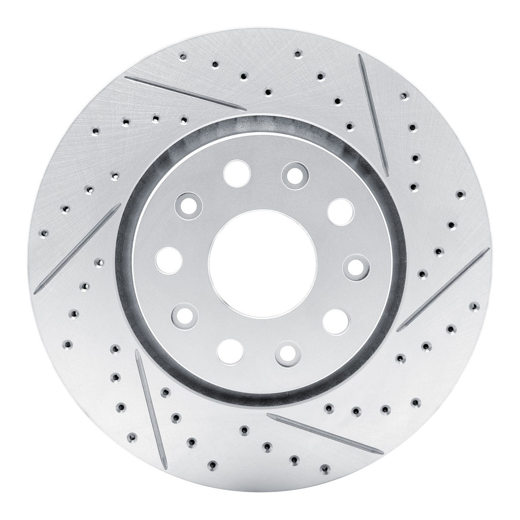 Dynamic Friction 830-42038R - Geoperformance Coated Drilled and Slotted Brake Rotor