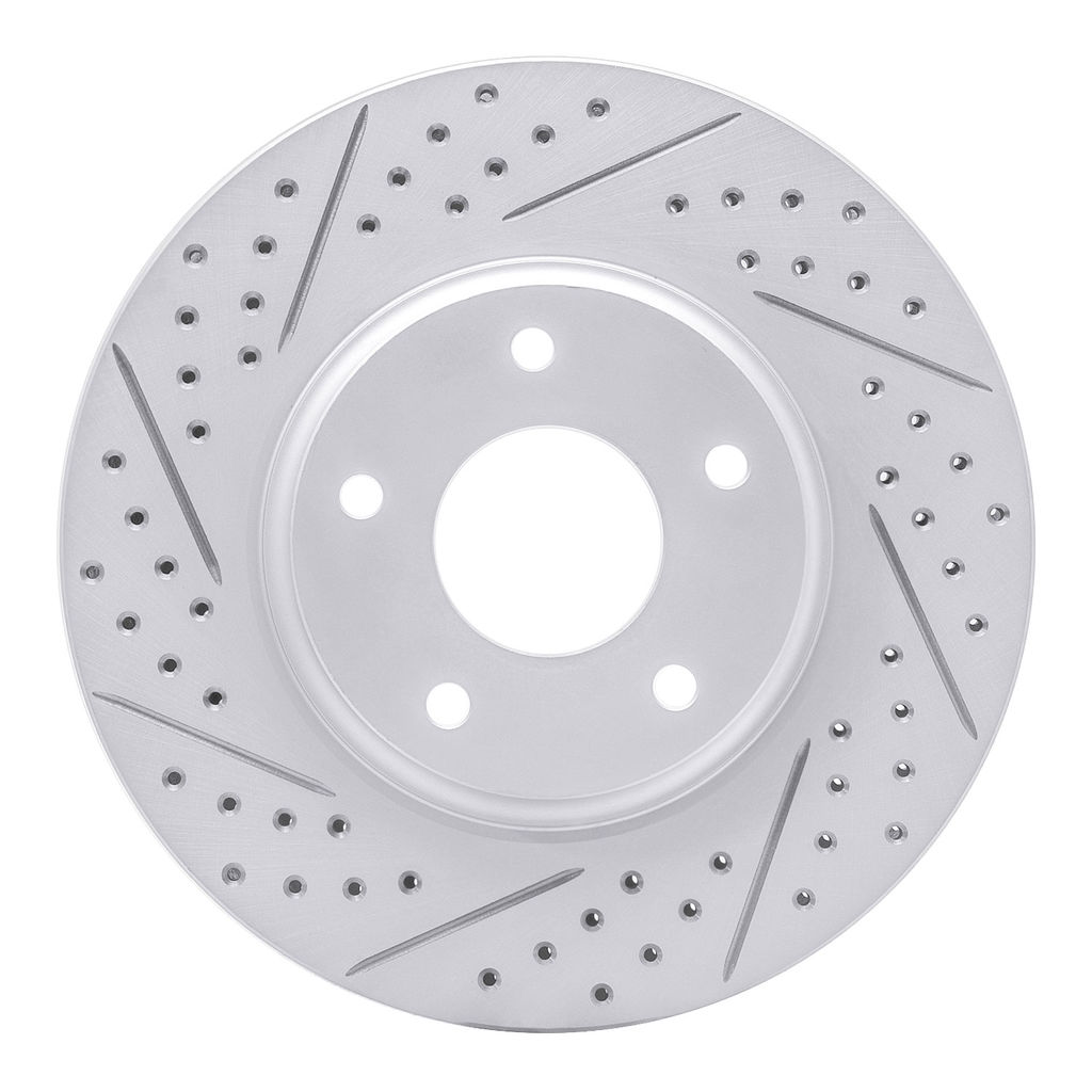 Dynamic Friction 830-67049L - Geoperformance Coated Drilled and Slotted Brake Rotor