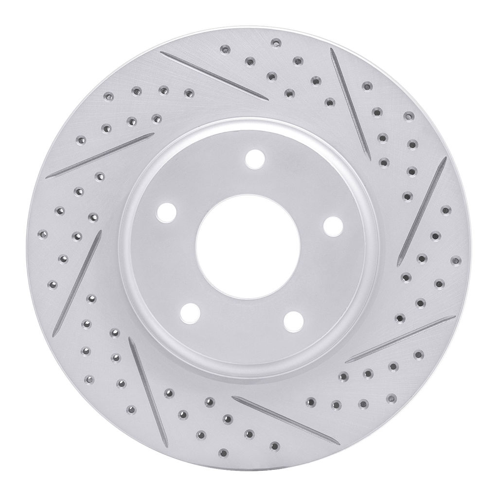 Dynamic Friction 830-67049R - Geoperformance Coated Drilled and Slotted Brake Rotor