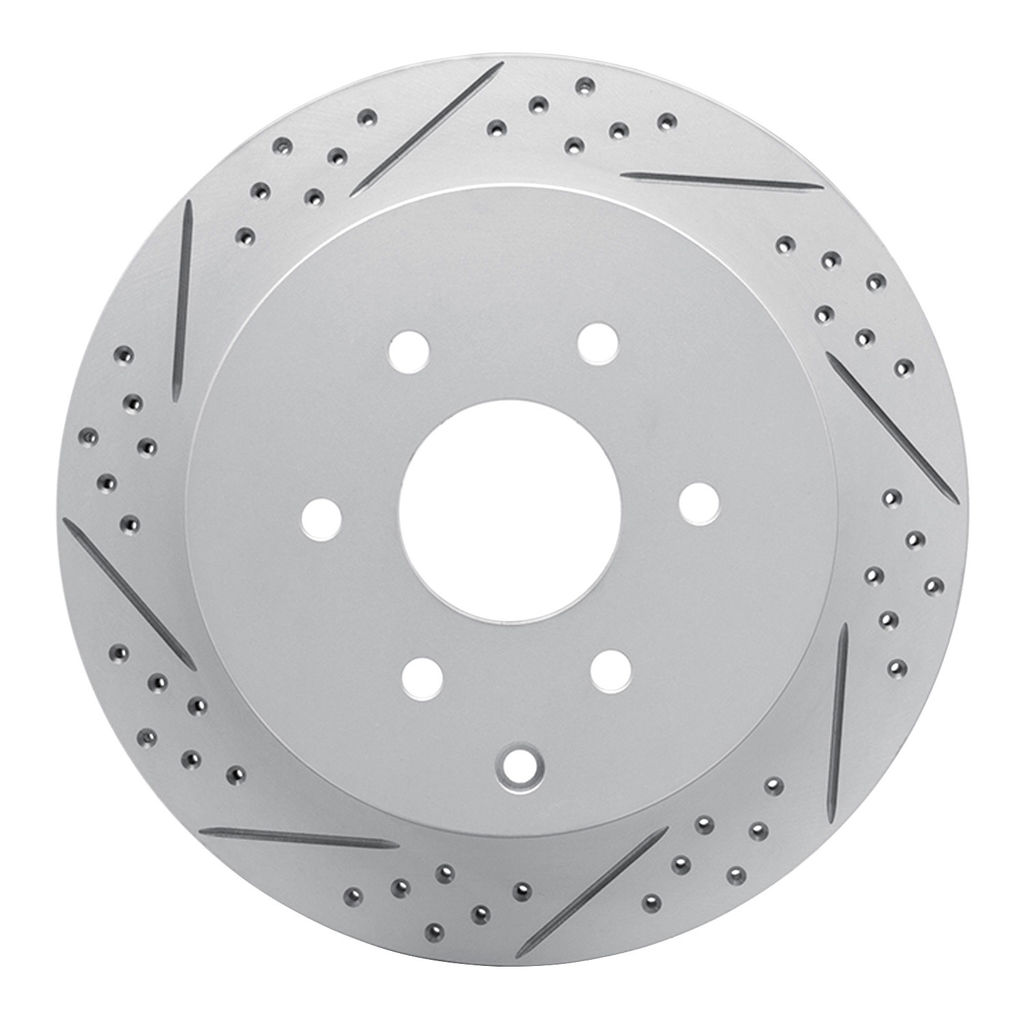 Dynamic Friction 830-68017L - Geoperformance Coated Drilled and Slotted Brake Rotor