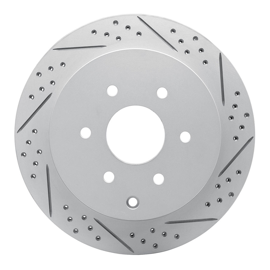 Dynamic Friction 830-68017R - Geoperformance Coated Drilled and Slotted Brake Rotor