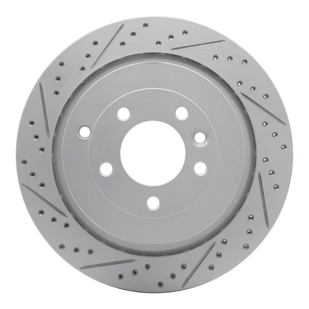 Dynamic Friction 830-11010L - Geoperformance Coated Drilled and Slotted Brake Rotor
