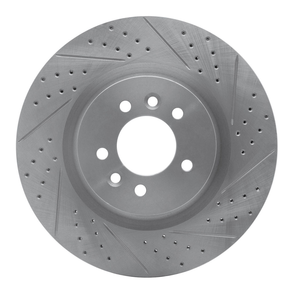 Dynamic Friction 830-11011R - Geoperformance Coated Drilled and Slotted Brake Rotor
