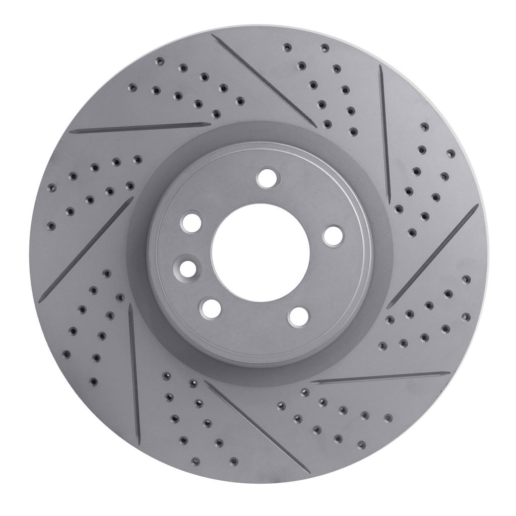 Dynamic Friction 830-11021L - Geoperformance Coated Drilled and Slotted Brake Rotor