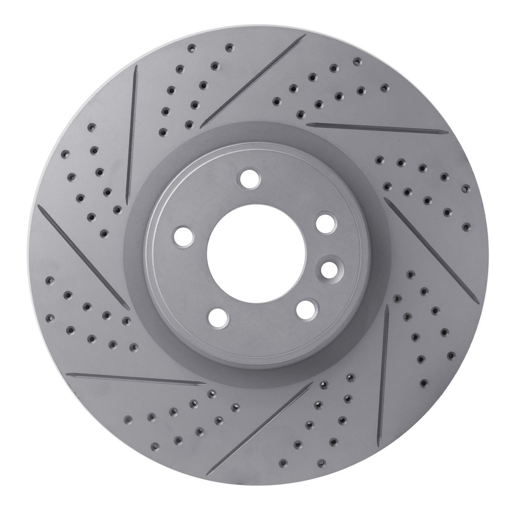 Dynamic Friction 830-11021R - Geoperformance Coated Drilled and Slotted Brake Rotor