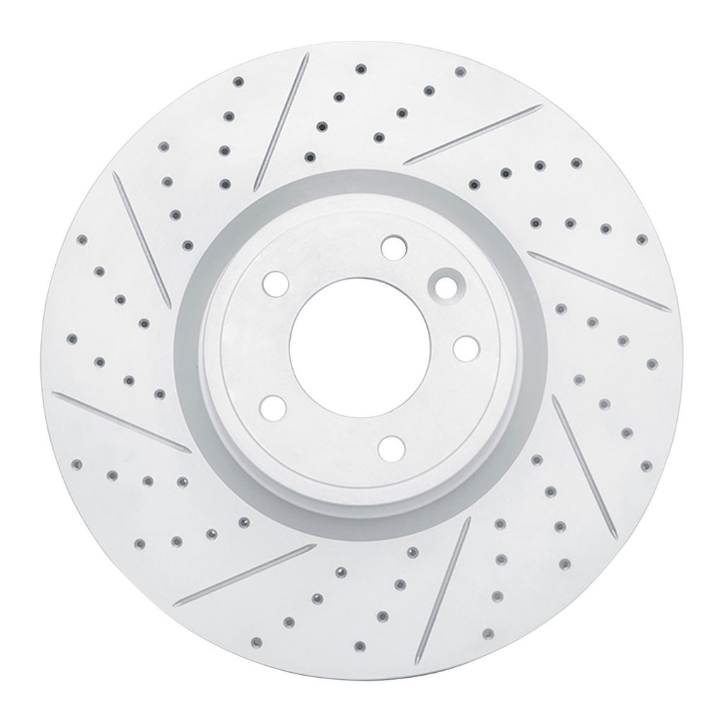 Dynamic Friction 830-11029L - Geoperformance Coated Drilled and Slotted Brake Rotor