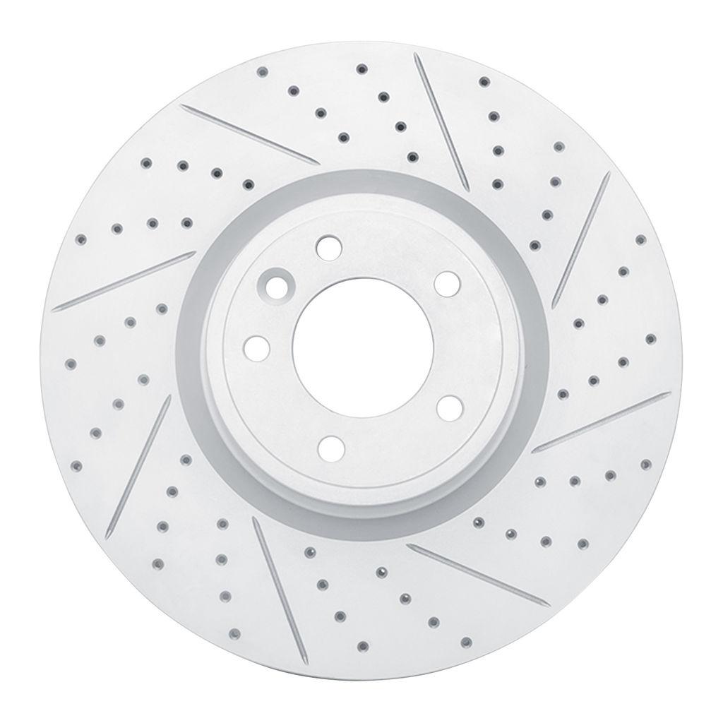 Dynamic Friction 830-11029R - Geoperformance Coated Drilled and Slotted Brake Rotor