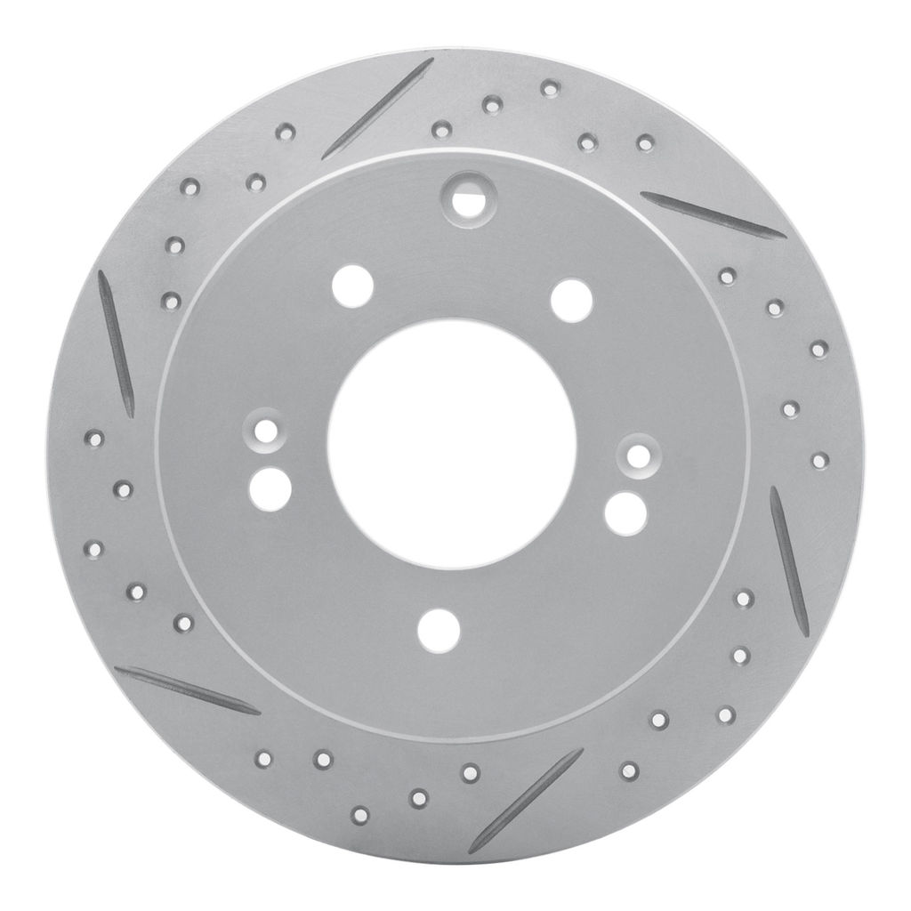Dynamic Friction 830-21013L - Geoperformance Coated Drilled and Slotted Brake Rotor