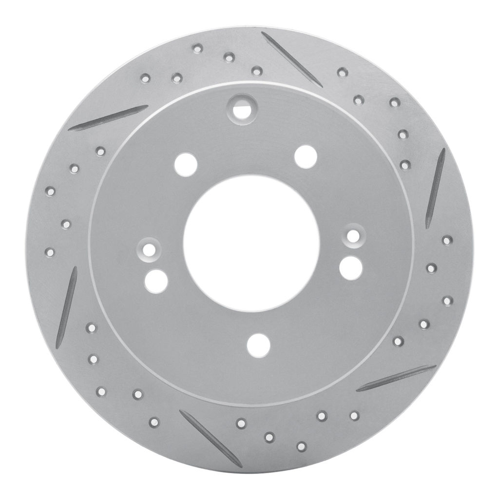 Dynamic Friction 830-21013R - Geoperformance Coated Drilled and Slotted Brake Rotor